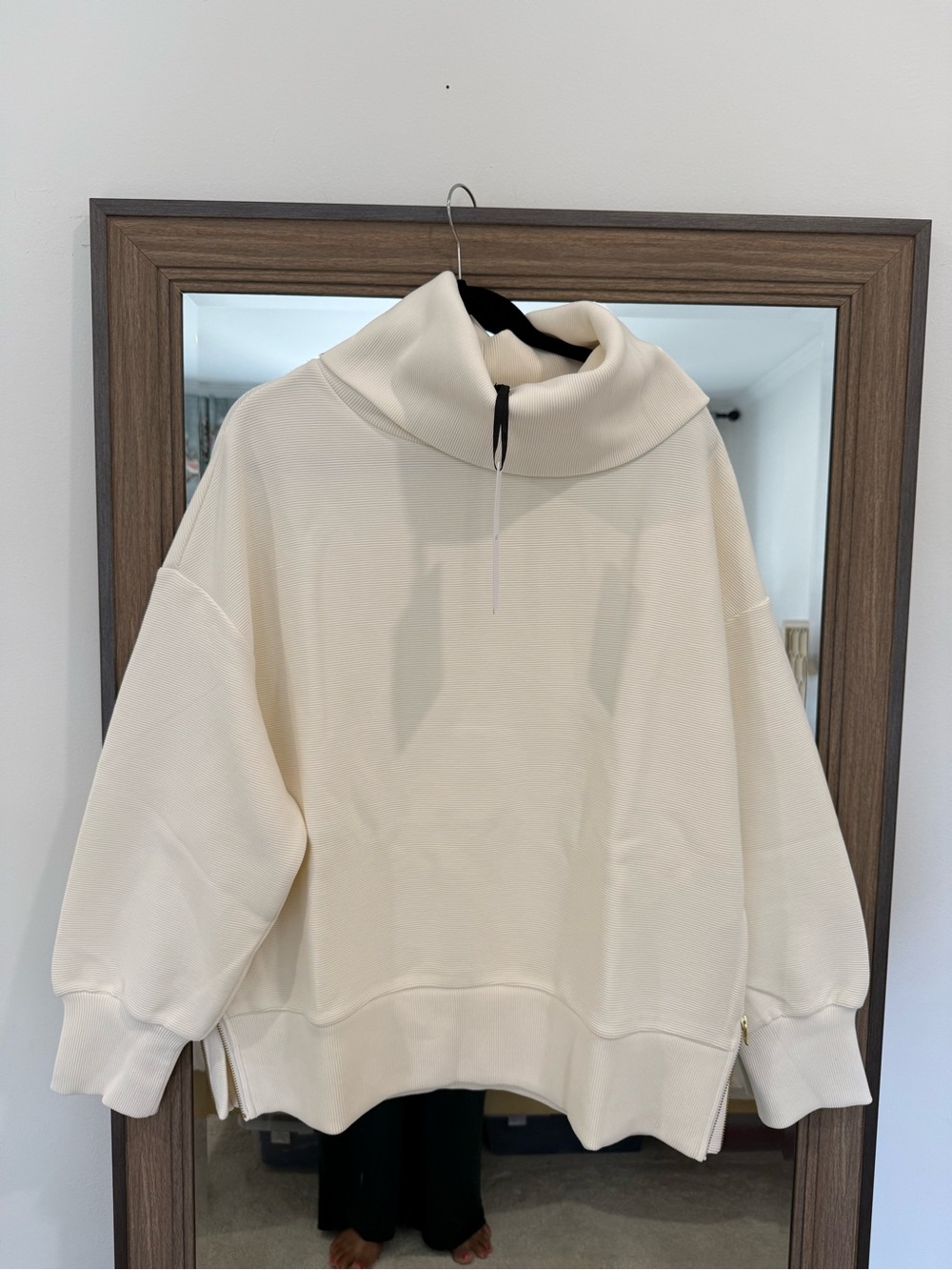 Varley Milton Sweat Turtleneck Oversized Sweater Egret Size XL NWT